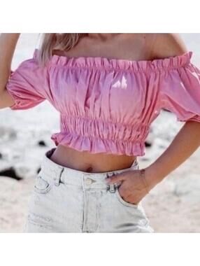Zara stretch poplin crop
